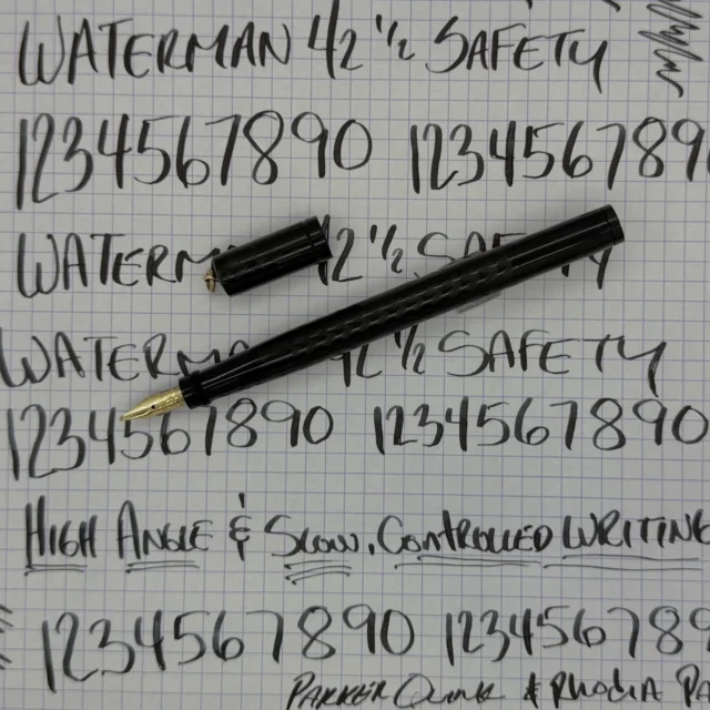 Stunning Waterman 42 1/2 Safety Custom Ground 1.2 mm. Stub Nib, just off the bench. 

#watermanfountainpen #watermansafety #vintagepen #fountainpen #fountainpens